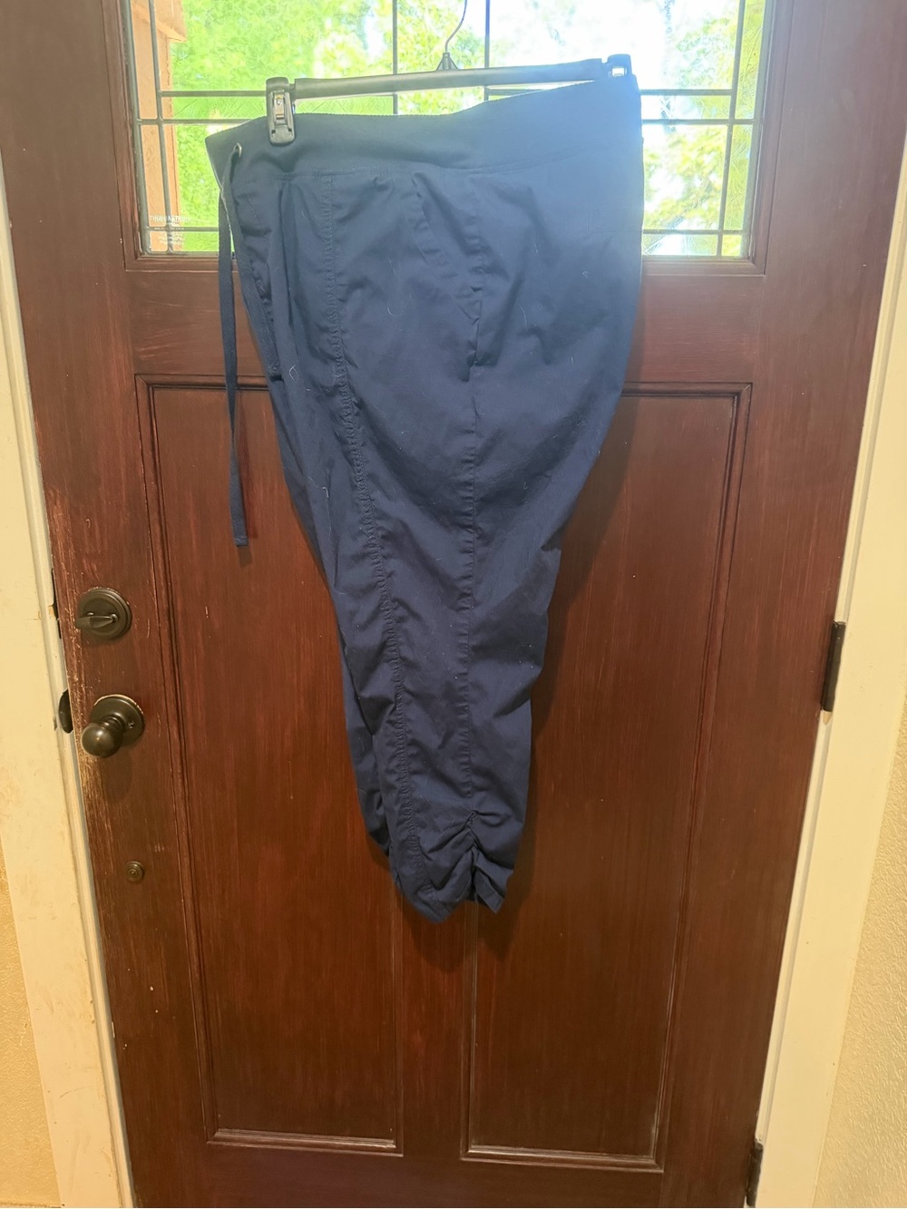 Torrid Navy cotton pants with relaxed waistband and shirred ankles